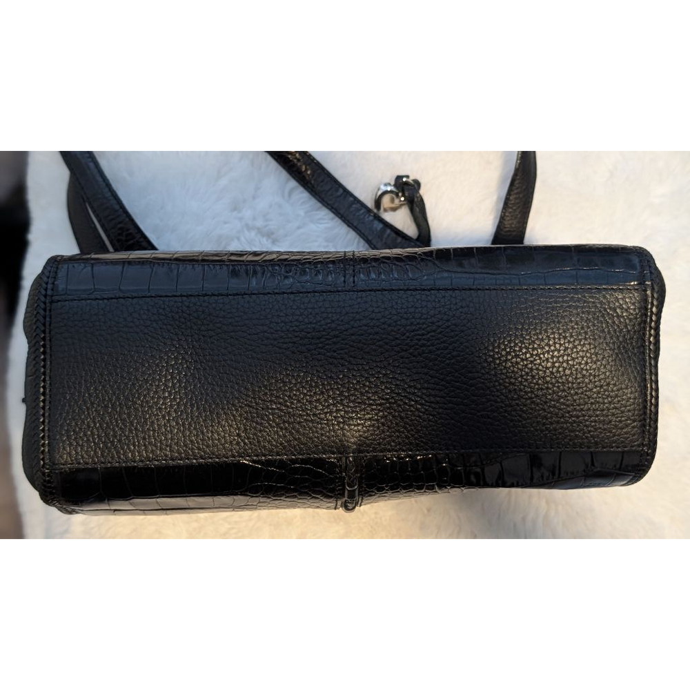 Women's Brighton Black Croc Embossed Satchel One Size - Picture 13 of 14